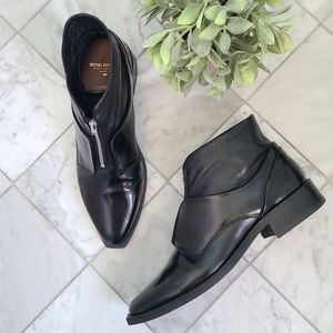 Royal Republiq Leather Oxford Zipper Ankle Boots Black 39